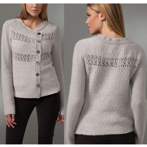 Free People Elegant Gray Knit Assymertical Cardigan - Picture 1 of 10